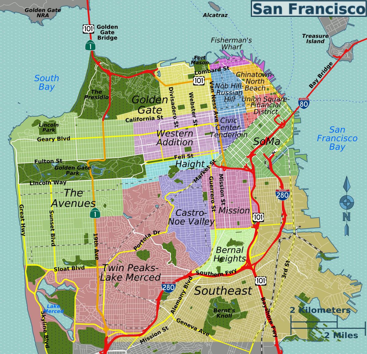 San Francisco district map